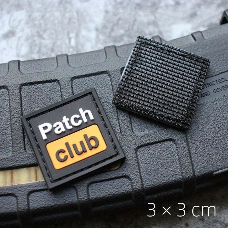 PVC Stereo Mini Square Patches Sticker Patch Club Emblems Functional Morale  Badge Backpack Stickers