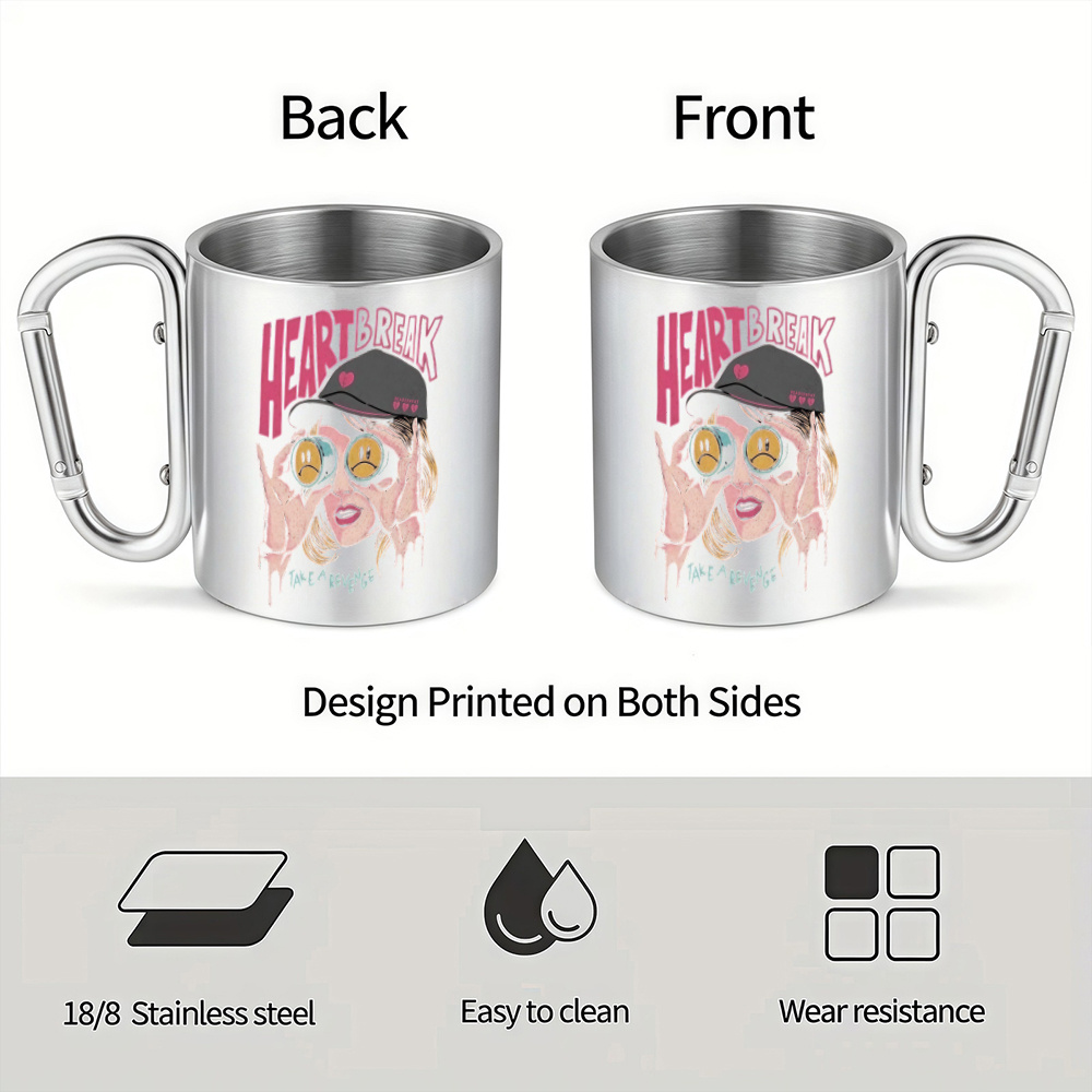 1pc 10oz insulated stainless steel coffee mug with handle double wall leak proof travel cup durable for hot cold drinks ts   break song lyrics album   reproduction compatible with swifties 4