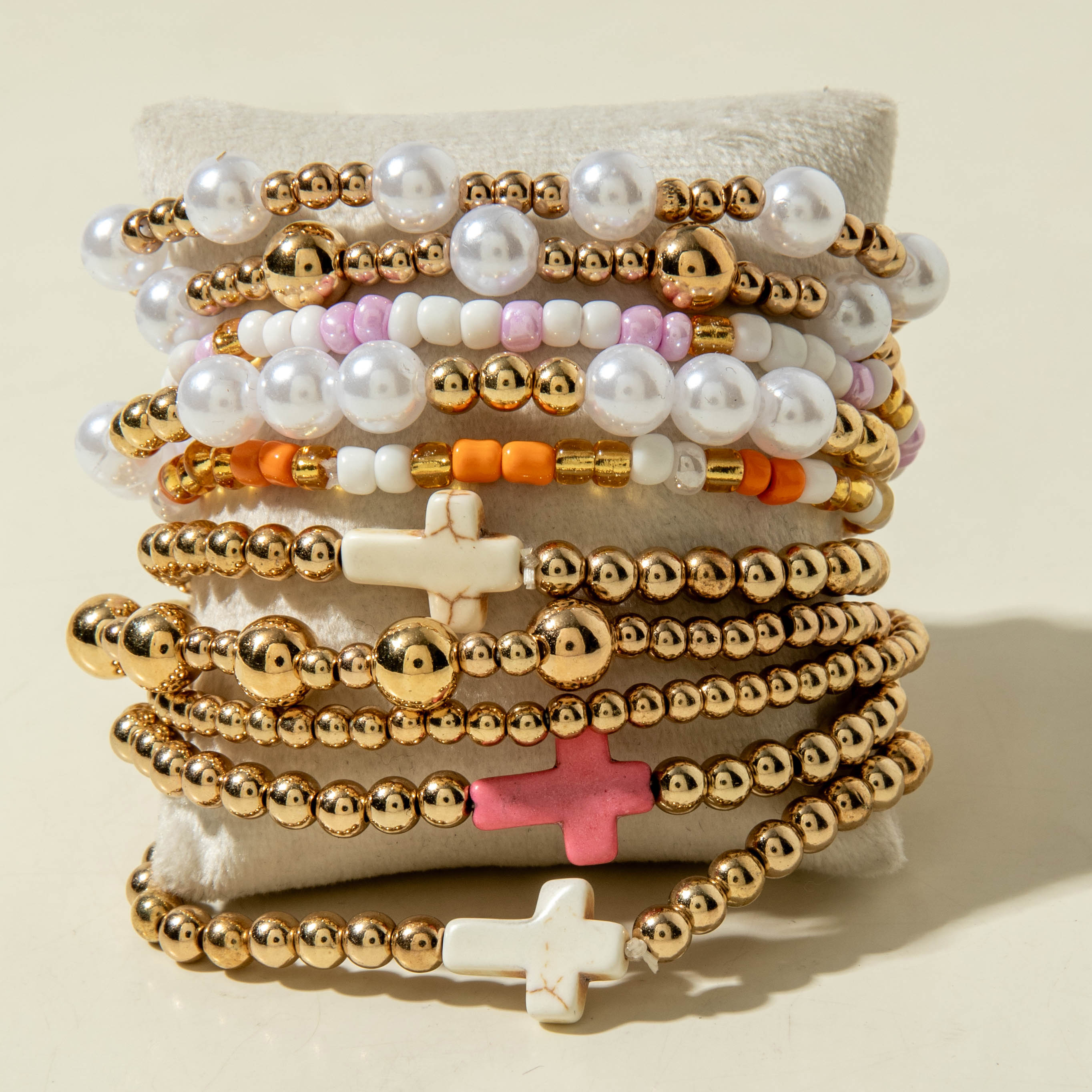 10pc Unique Retro Cross Pendant Bracelet Set for Women