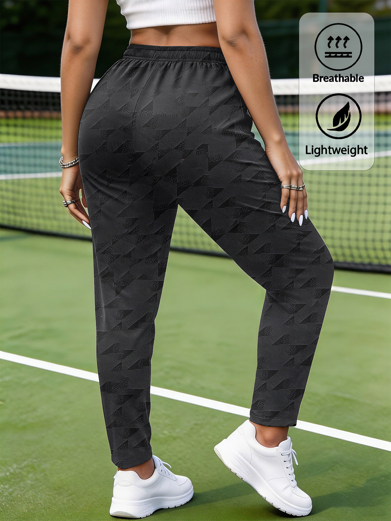 Pantalon Camouflage Femme Pantalon stretch décontracté camouflage à séchage rapide pour femmes, taille à cordon de serrage avec poches zippées double face, pantalon léger et confortable toutes saisons pour usage quotidien et extérieur