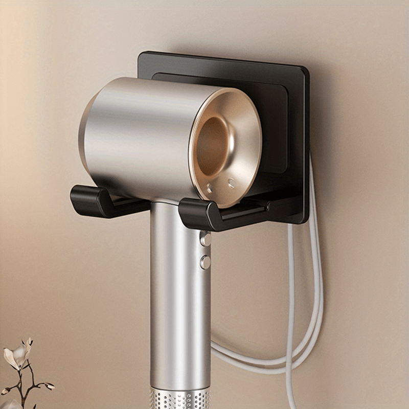 E-shop 1 Stück ANLIN Haartrocknerhalter ohne Bohren, wandmontierter platzsparender Aluminium-Haartrocknerständer mit Saugnapf-Montage (kein Bohren