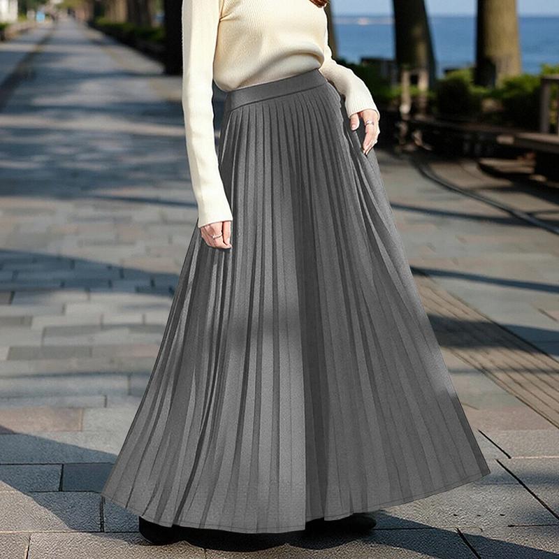 plus size plus size womens solid color pleated skirt an - Temu Cyprus