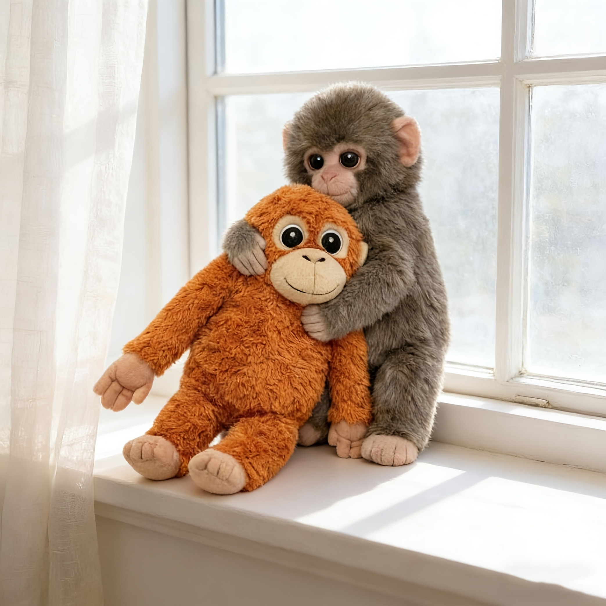 TEMU 2pcs Soft Hugging Monkey Plush Dolls Suitable For Breed Dogs, Koala & Gorilla Stuffed With Long-arm Hugging Action, Cuddly Pet Companion For,