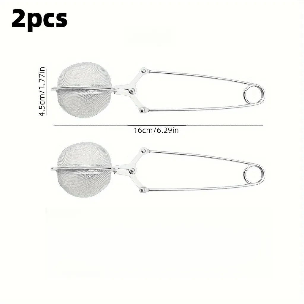 TEMU 2pcs Tea Ball Strainer, Fine Mesh Tea Infuser With Hanging Loop, Stainless Steel Tea Filter For Loose Leaf, Matcha, Flour, The Best Gifts For