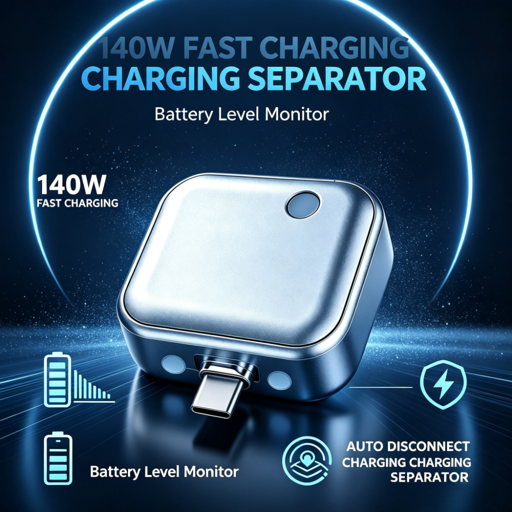 TEMU 140w High Power Type- Separator Full Charge Automatic -off Phone Tablet Universal Overcharge Protection Battery Protection Fast Charge Connector