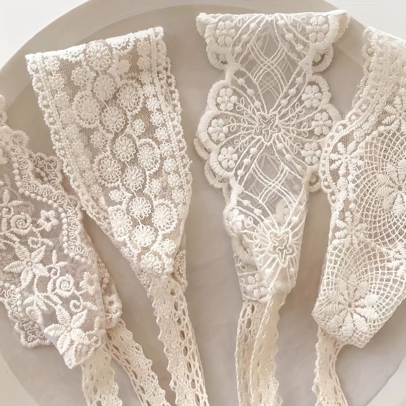 4 Items, Lace Hair Additions With Elastic Headbands And Floral Designs, Perfect For Women To Secure Their Hair While Going Out, Activities, Or Taking Photos