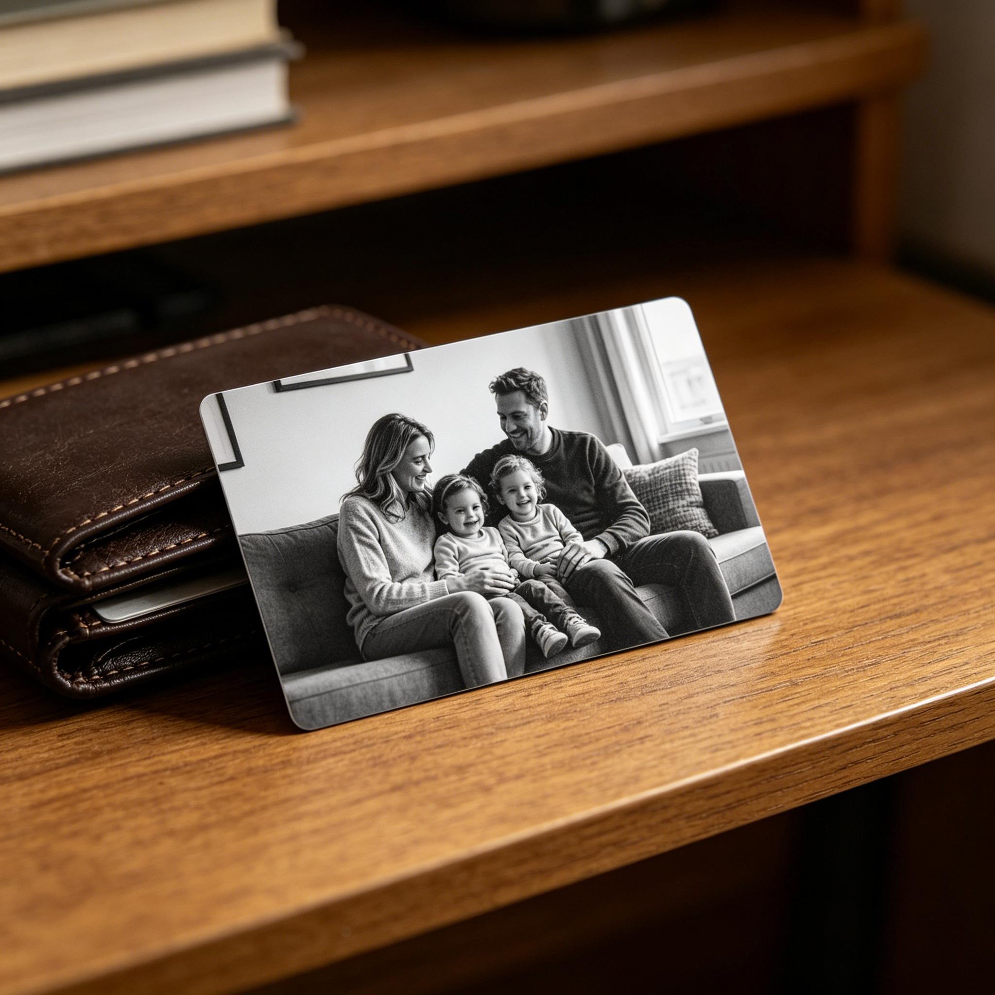 TEMU Custom Laser Engraved Black Stainless Steel Custom Business Card, Customizable Text And Picture, Stainless Metal Custom Card, Fine Laser