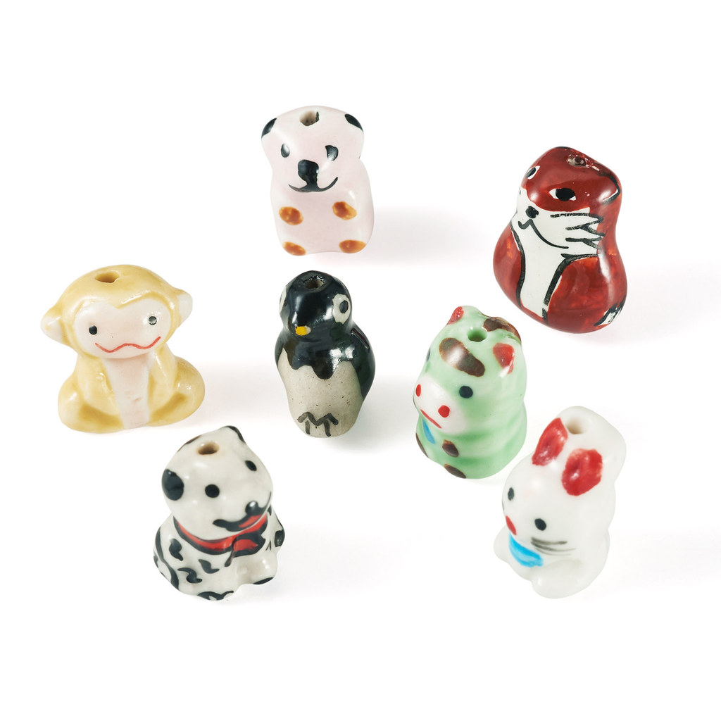 7pcs Handmade Porcelain Beads for DIY Jewellery Making