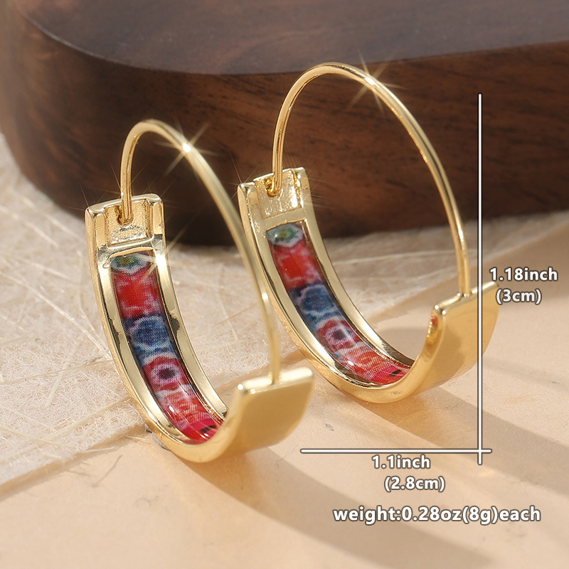 Women's Plated Enamel Earrings for Festivals and Art Exhibitions