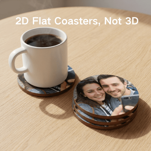 4 pcs set personalized landscape picture coasters laser cut wood drink ring
