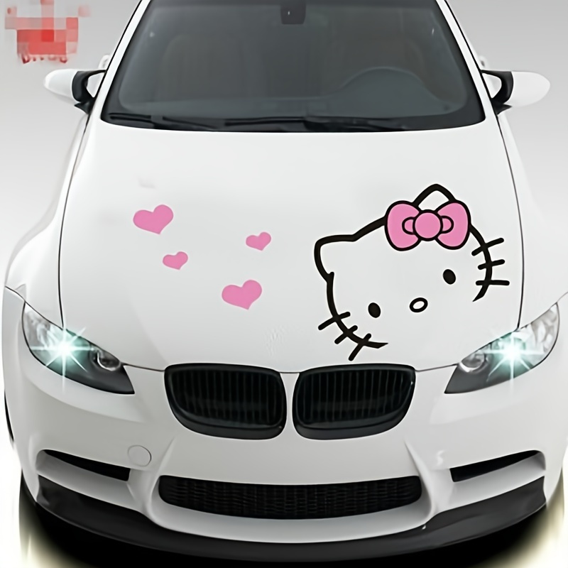 Cute Design For Hello Kitty Car Sticker, Made From Durable Pet Plastic, Perfect For Decorating Your Car Body And Hood, 's Waterproof