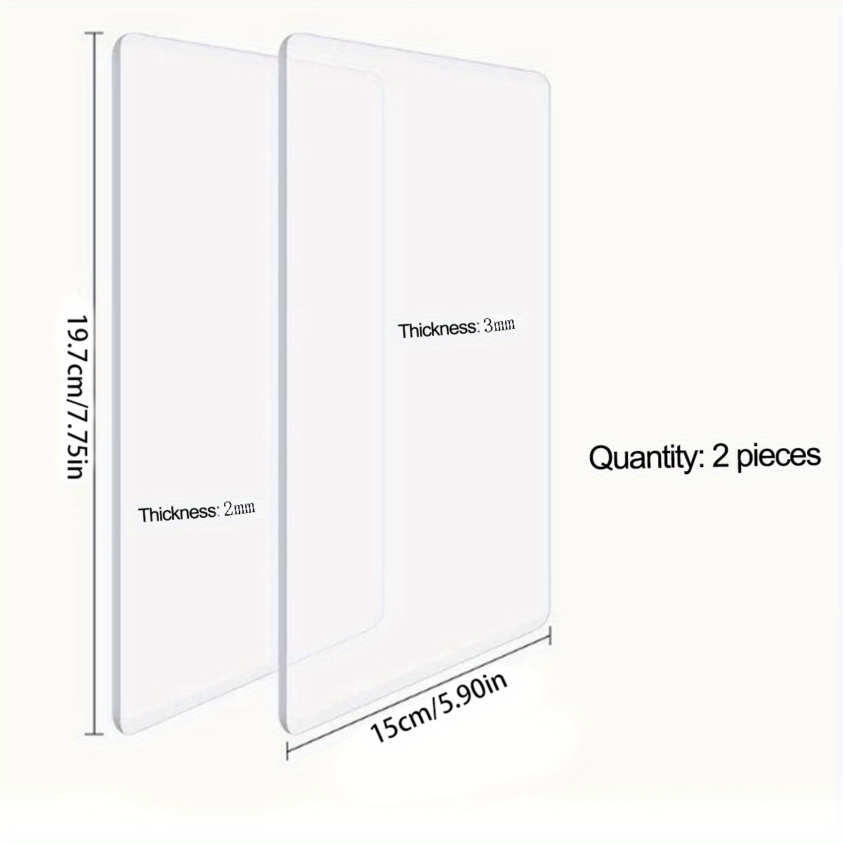 E-shop 2 Stück transparente Kunststoffplatten, 2 mm & 3 mm, geeignet für Schneidmaschinen Papierschneider – Heimwerker-Bastelarbeiten, Scrapbooking,