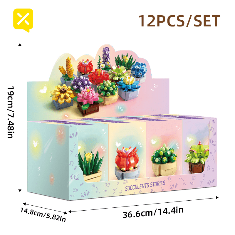 Image of 1171pcs, [never Fading] Succulents Are Inserted Into Building Blocks, Handmade Creative Toys, Desktop Mini Potted Plant Decoration, Watering-free, Plastic Plant Decoration, Suitable For Gifts