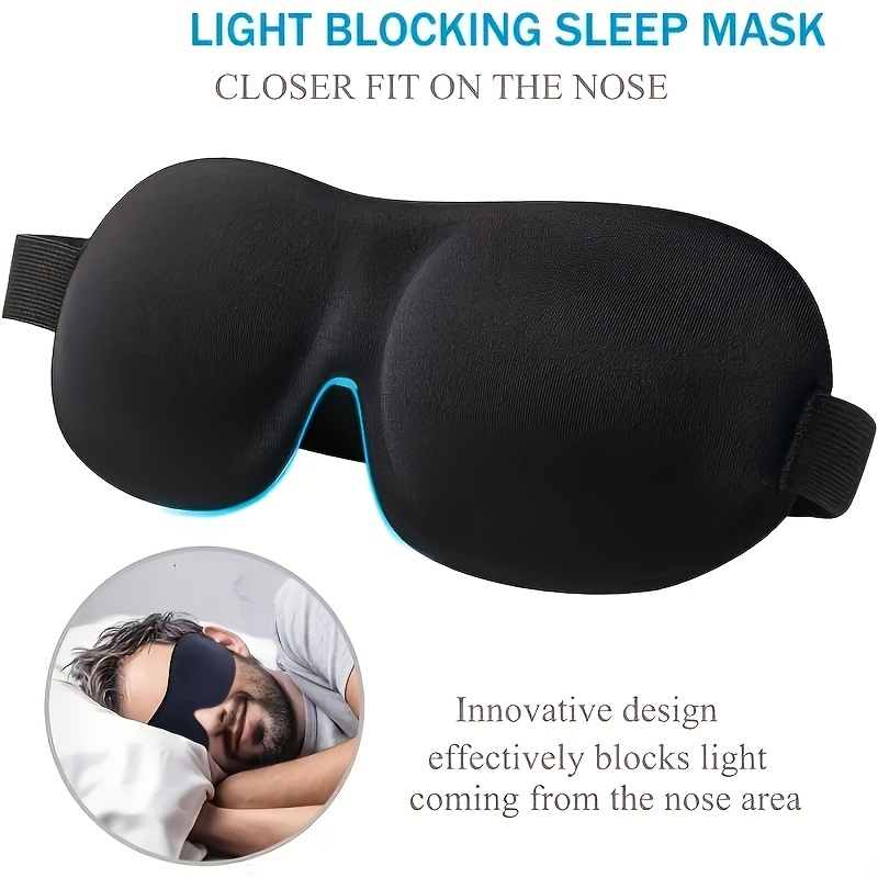 2pcs 3d contoured sleep eye mask     eye mask 100 blackout with adjustable strap soft breathable   hypoallergenic sleep mask essential for napping at home office or while traveling