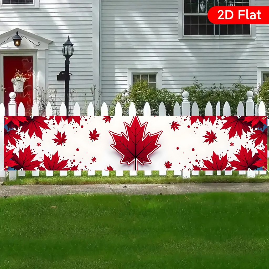 TEMU 2d Flat, 2d Flat Design, 1pc, A Cluster Of Leaves On A White Background, Beautiful For Large Yard Banners, Birthday Party Anniversary