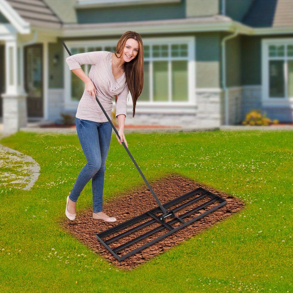TEMU Black Lawn Leveling Rake, Tool For Leveling Lawns, Yard Leveling Rake