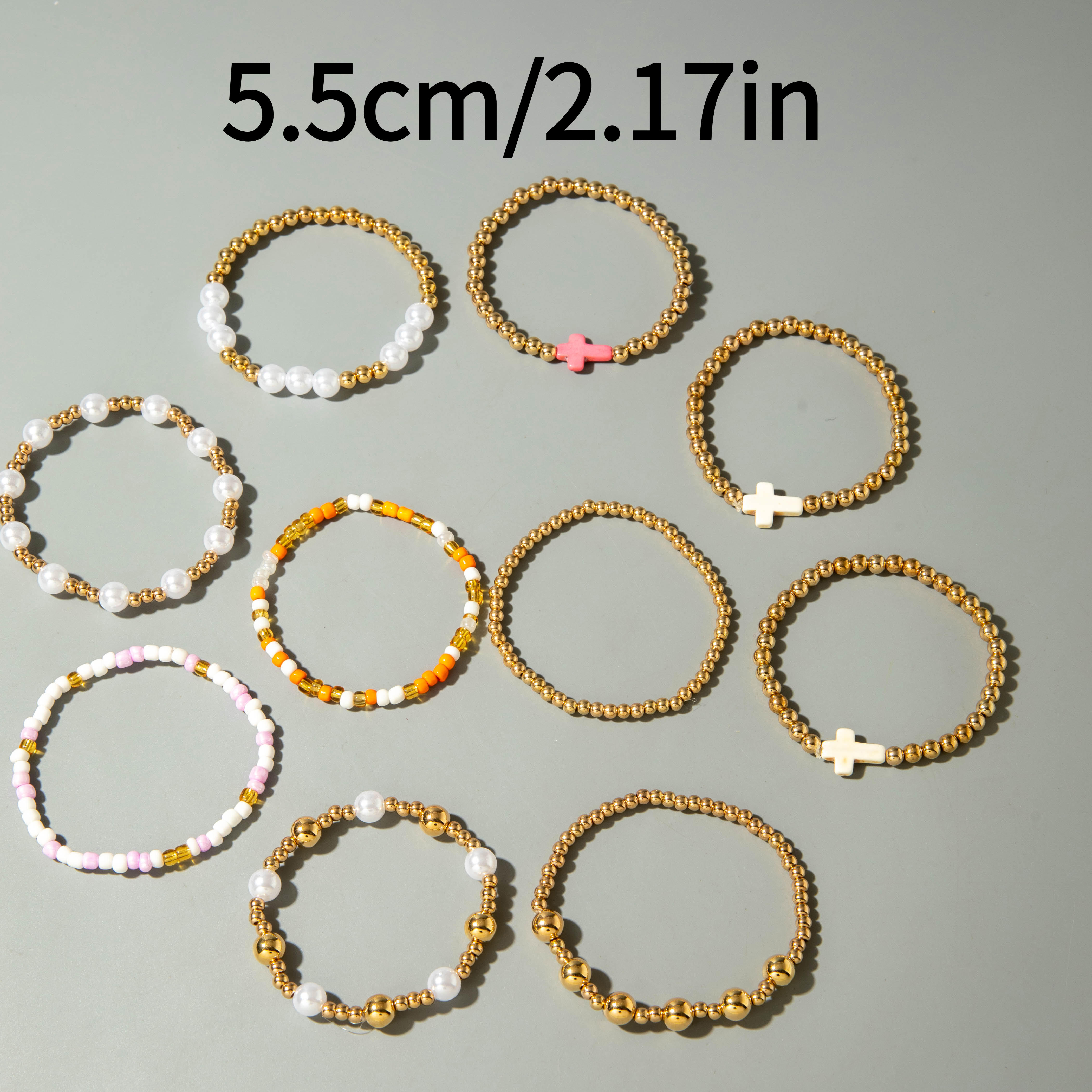 10pc Unique Retro Cross Pendant Bracelet Set for Women