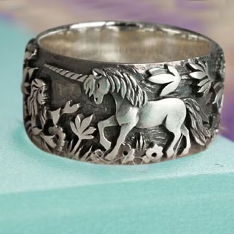 

1 Unicorn Flower Women's Ring Vintage Men's And Women's Rings Of The Same Style Ring