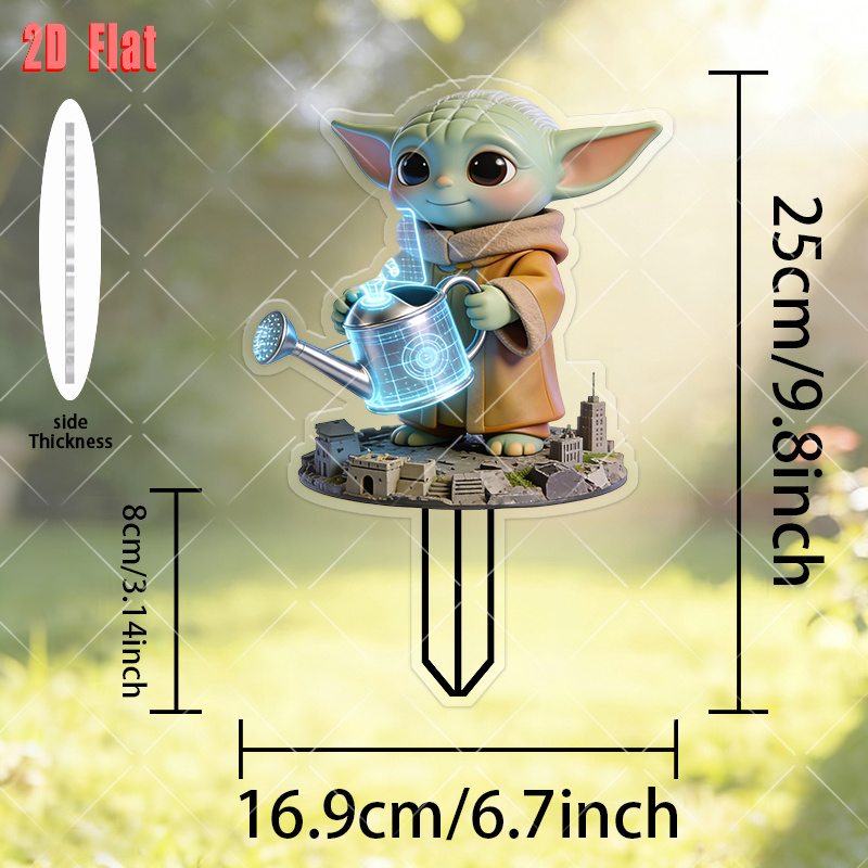 E-shop 2D Flat - 【2D Flat】 2D Flat - [2D Flat] 2D Plane, ., Star Wars Mandalorian Lustiges Yoda Retro Garten Ornament, Neuheit Outdoor Dekoration,
