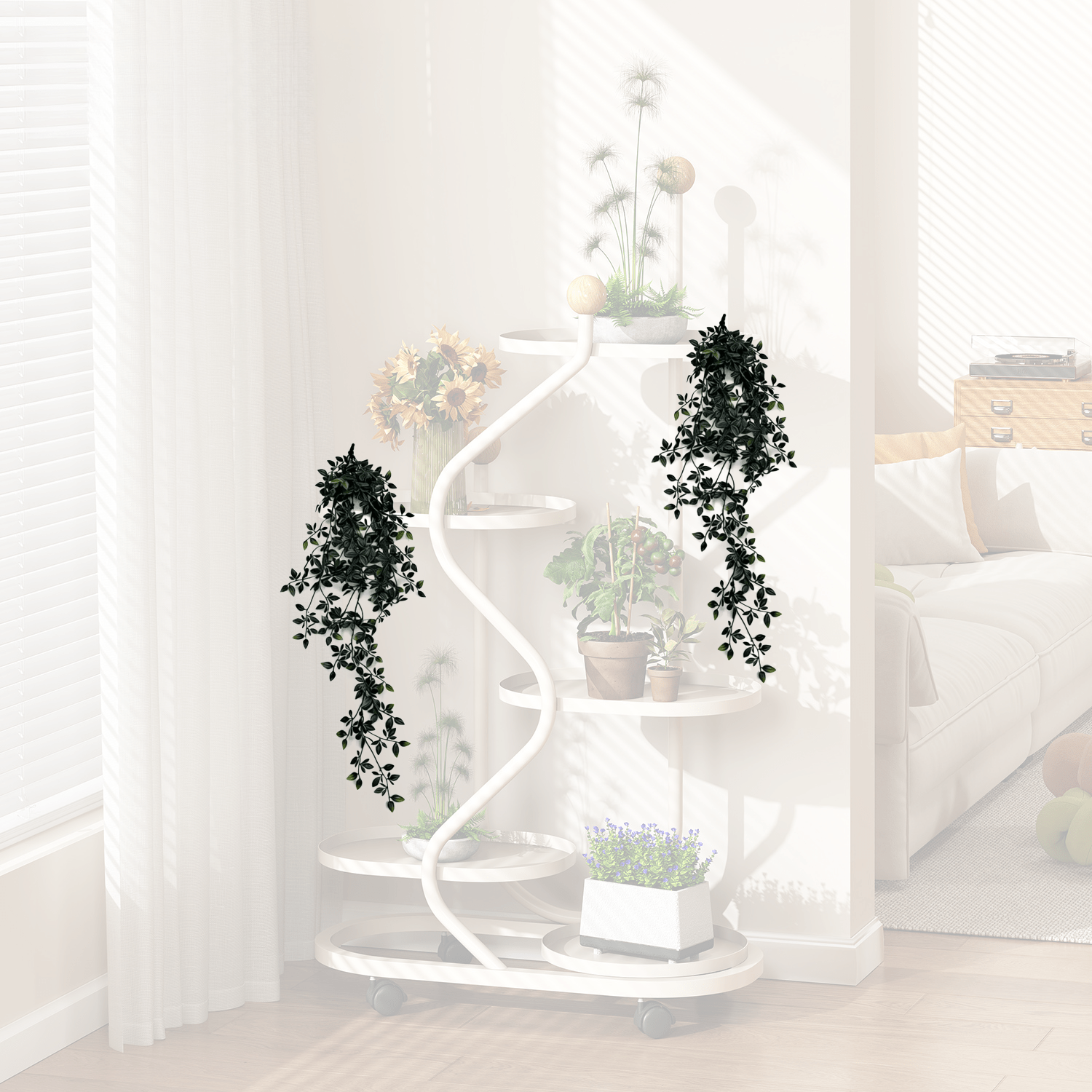 TEMU 2pcs Set Of Large Artificial Hanging , Realistic Mandrake Leaves, Suitable For Room, Office, Bathroom Multi-functional Room Decoration, Shelf