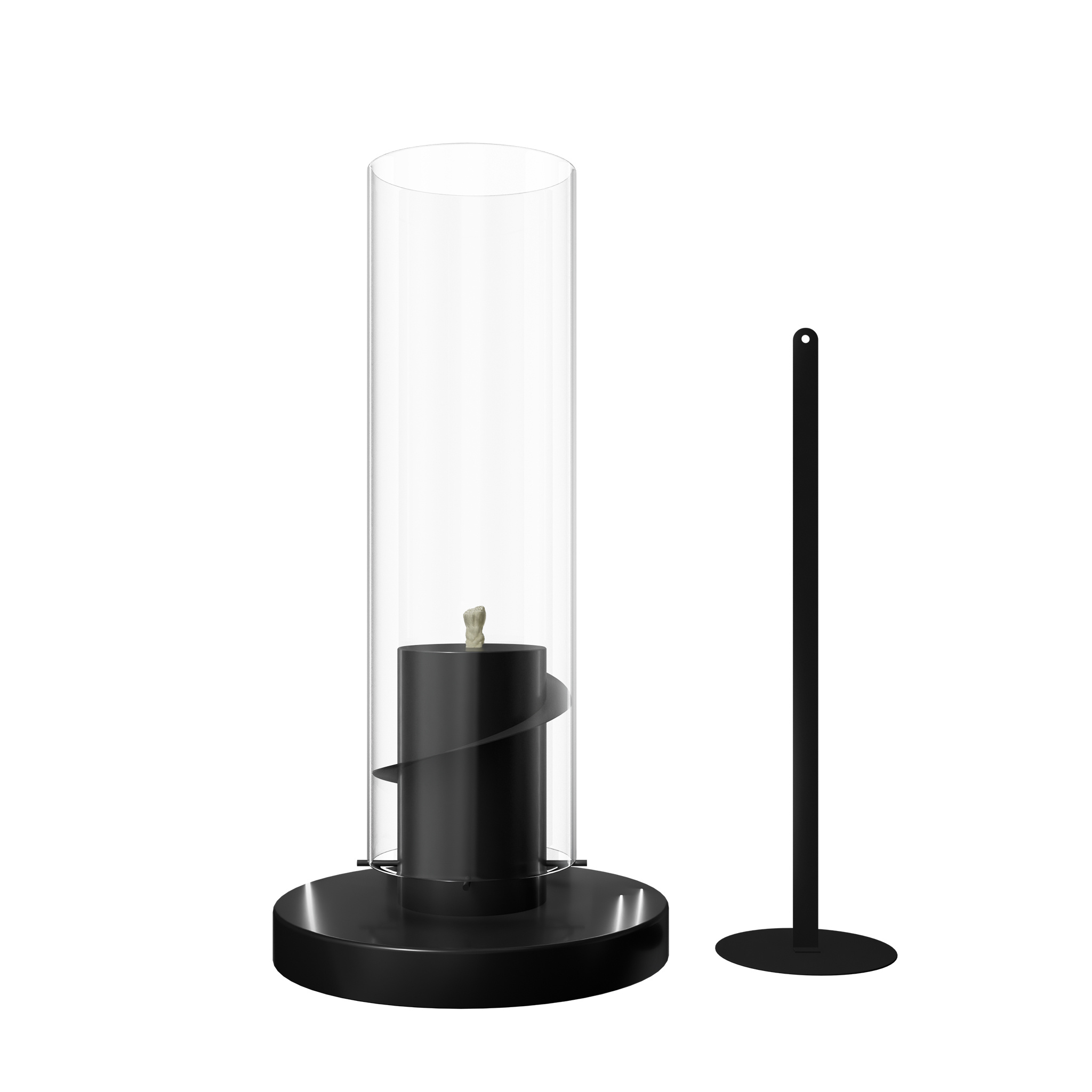 Black/silver 40 Cm/56 Cm/70 Cm Freestanding Modern Decorative Tabletop Fireplace Fire Column Stainless Steel And Glass Constructed Patio Fireplace For Balcony, Living Room