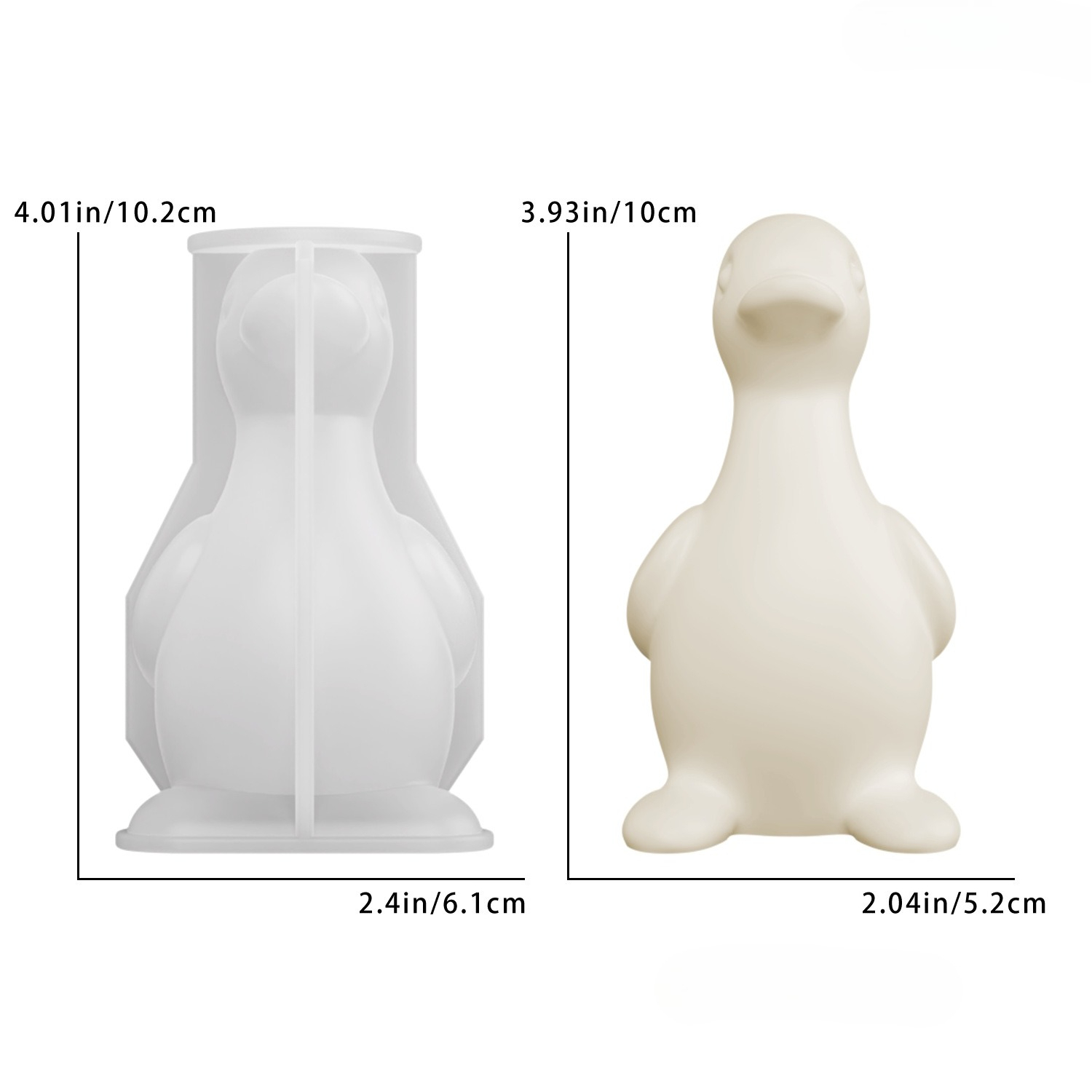 E-shop DIY Harz-Silikonform für Epoxidharz & Gips - Mollige Enten-Entenküken-Form mit runder Basis & detailliertem Körper für Seifenherstellung,