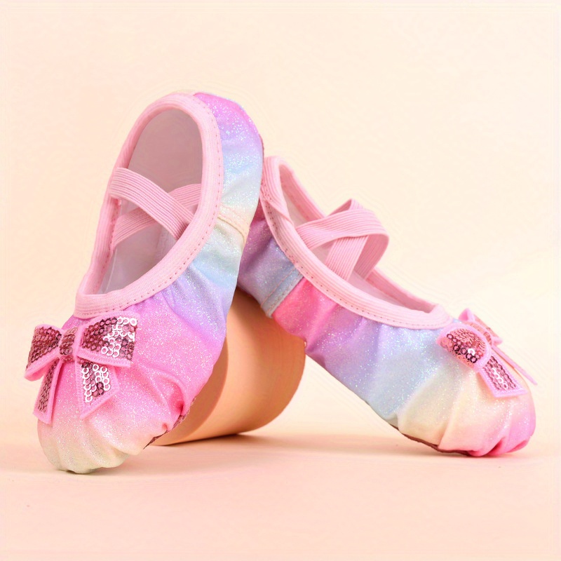 Image of Children's Dance Shoes, Sequined Ballet Soft-sole Training Shoes For Girls, Performance Shoes