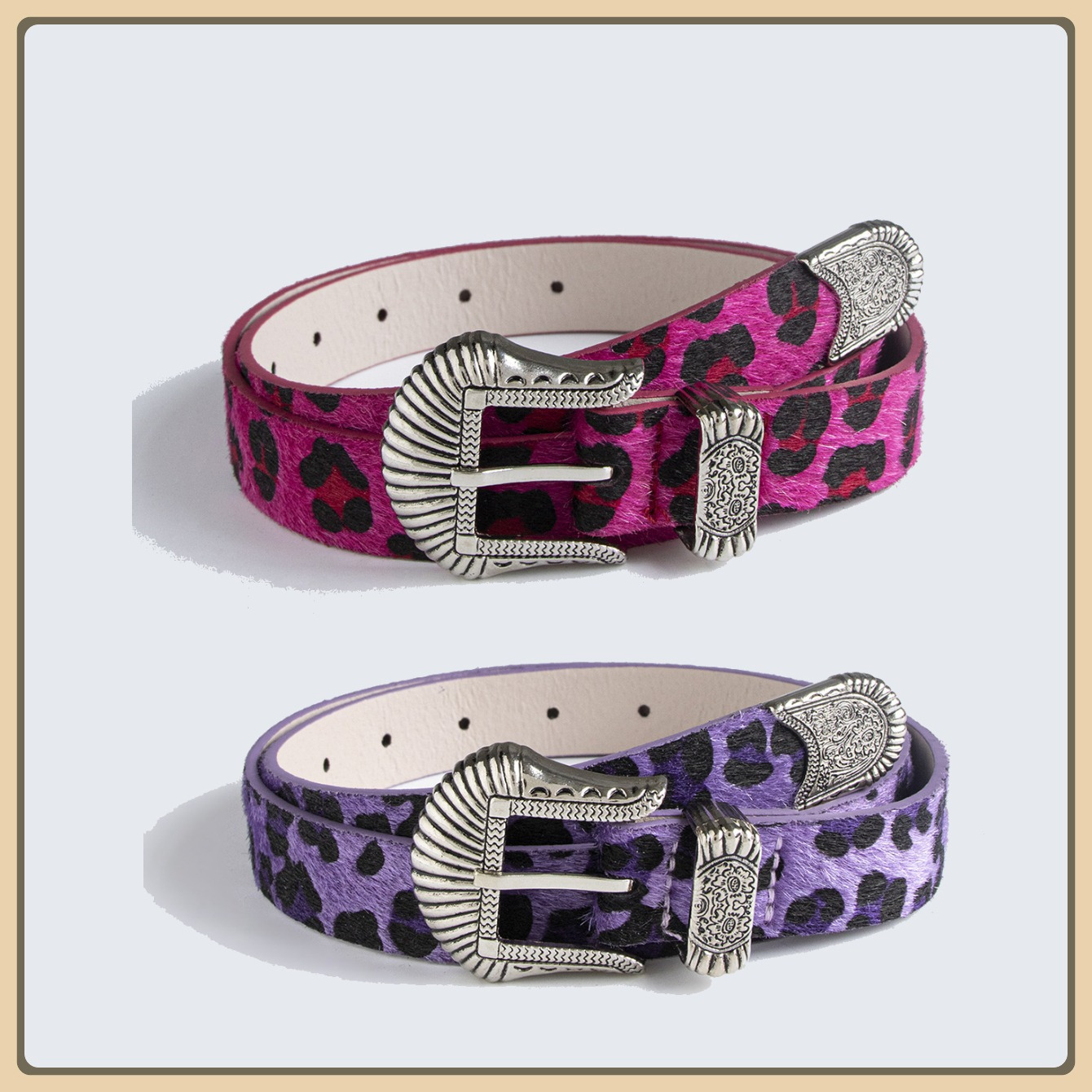 2025 new leopard print imitation leather plush faux fur belt  display picture 1