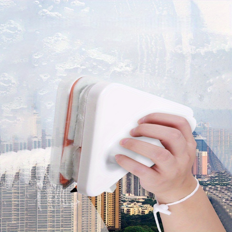 item picture magnetic window cleaner suitable for   mm single layer glass double sided design with brush head ideal for  