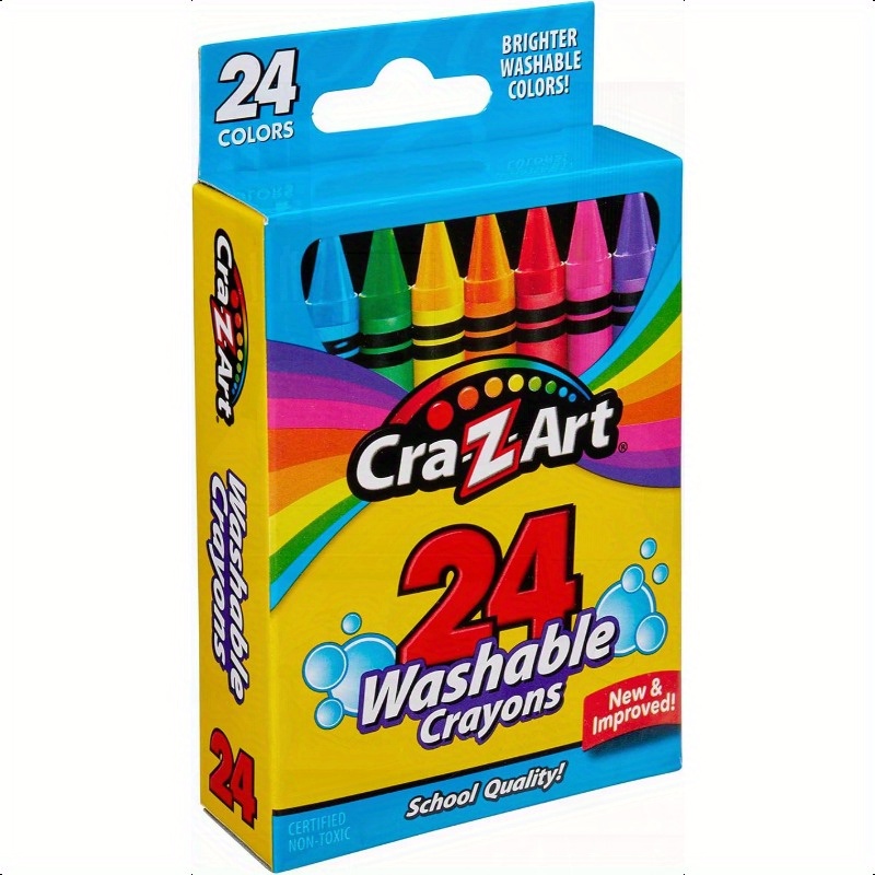 TEMU Washable Crayons 24 Count Crayons For Back To School Supply List Essential