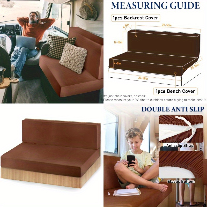 RV Dinette Cushion Covers Stretchable RV Dinette Seat Covers
