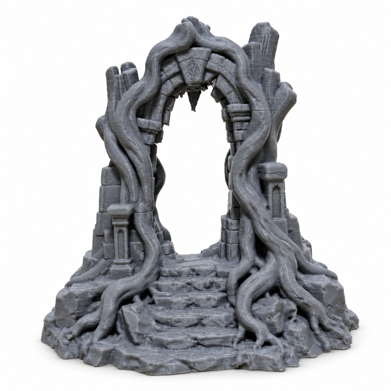TEMU 1pc Gothic Fantasy Tree Root Archway Miniature With Steps - Plastic Ruins Terrain Suitable For Tabletop Rpg, , Desk Decor, Bookshelf Shelf