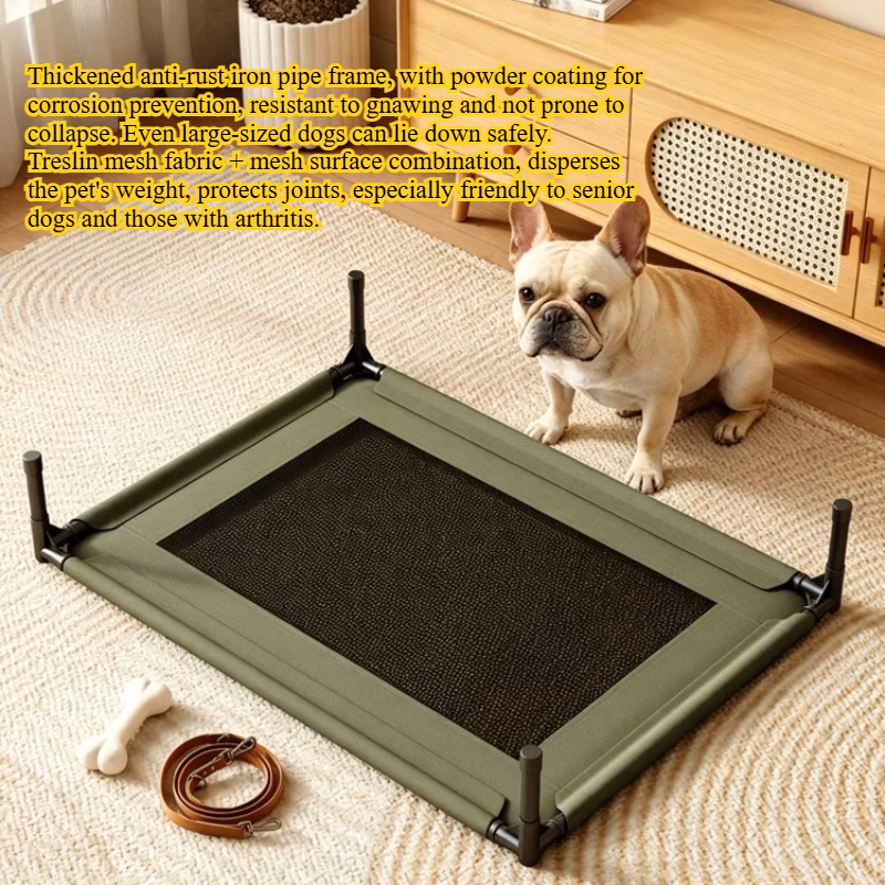 portable military style cooling dog bed kennel suitable for small medium large dogs breathable temperature controlled washable bed with assembly ventilation system for travel camping use for puppies and pets Product details 3