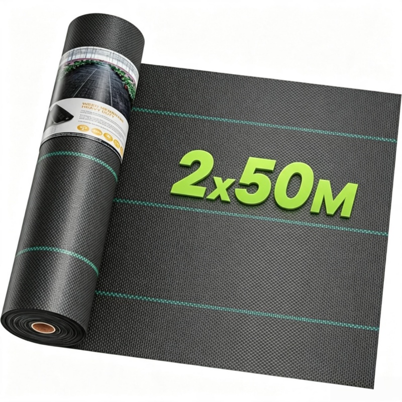 Heavy Duty Weed Control Membrane, Garden Weed Barrier Fabric, Black Cover, Suitable For Landscaping Driveway Gravel Artificial Grass Lawn