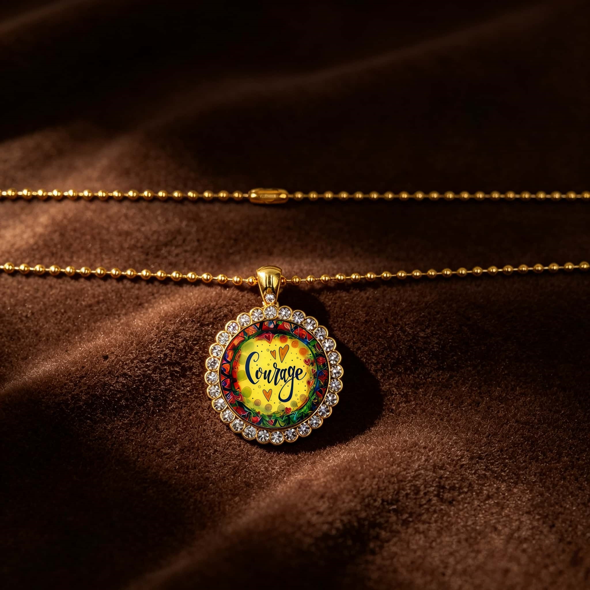Women's Inspirational Courage Heart-Shaped Necklace
