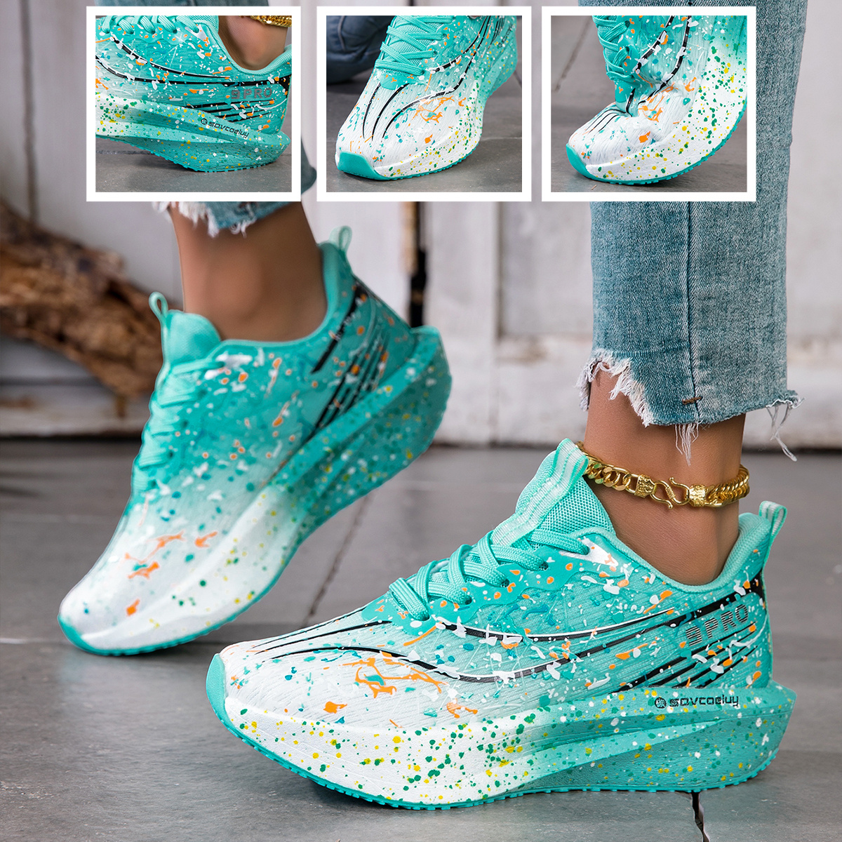 E-shop MINZHE YL Damen Carbon Board Technologie Sneaker – Leichte, atmungsaktive Laufschuhe mit Dämpfung, breite Passform & größenkompatibel, geeignet