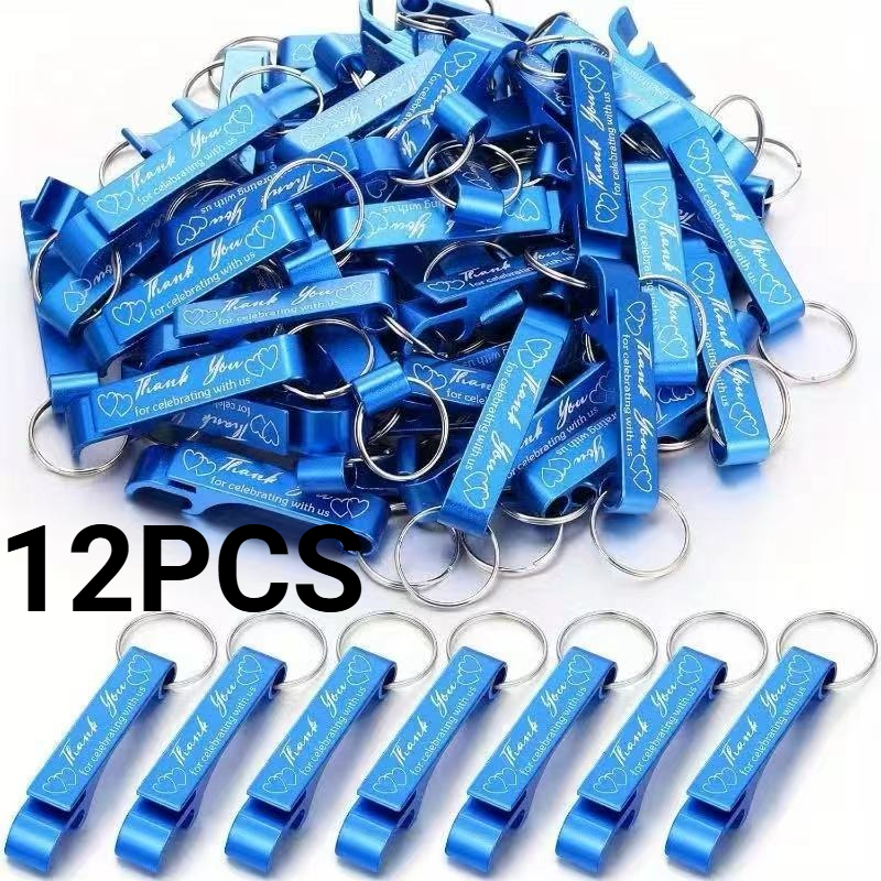 TEMU 12pcs Customizable Bottle Opener Keychain - Available For Personalized Engraving, With Multiple Color Options Selectable. Suitable For Party
