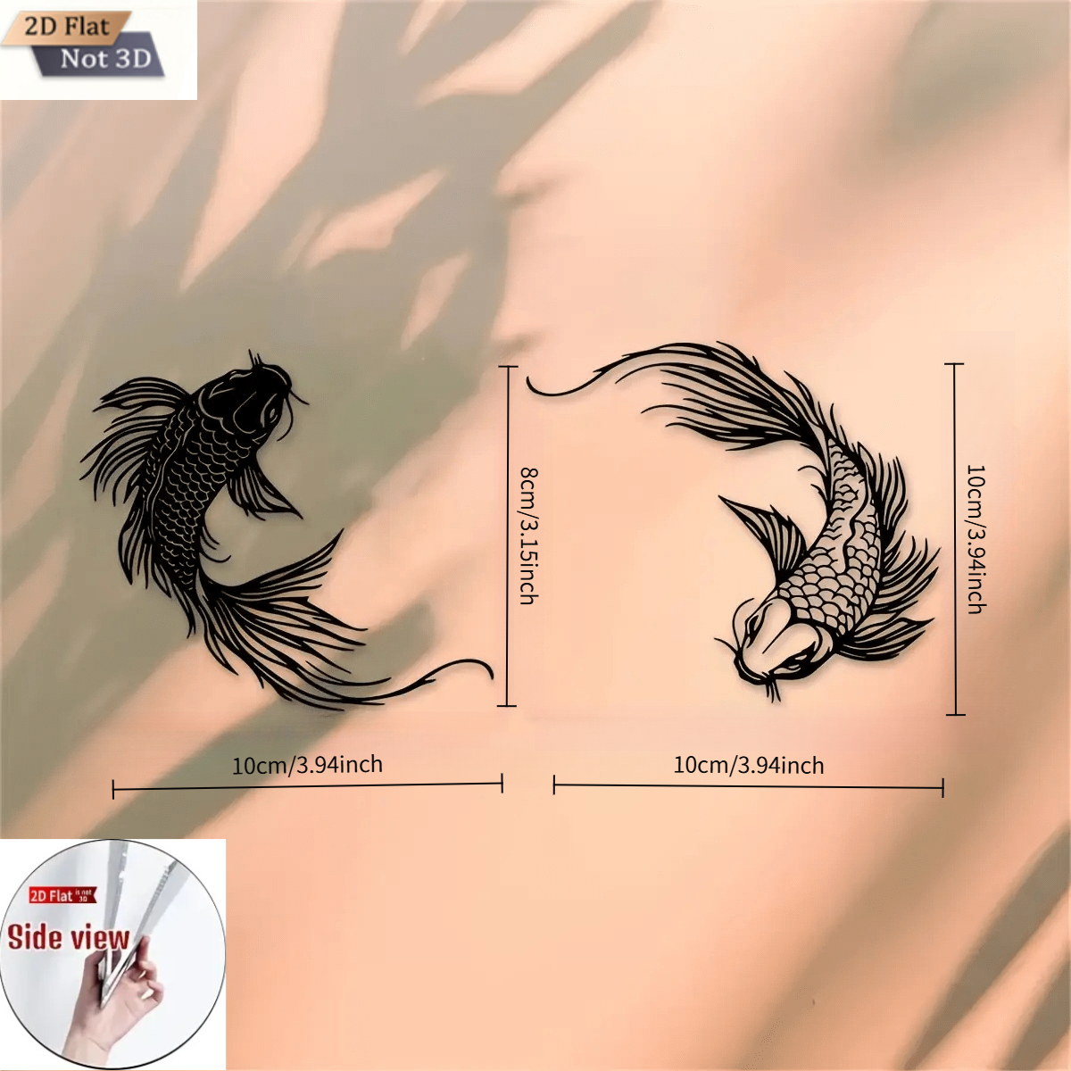 TEMU 2d Flat, 2dflat Set Of 2pcs, Eel Acrylic Wall Art, Japanese Zen-style Decor, Modern Living Room Wall Decoration, Yin Yang Symbol, Shui Bedroom