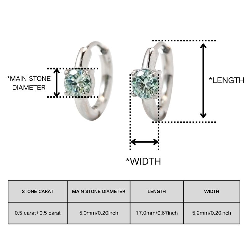 Women's 0.5 Carat Round Cut Moissanite Stud Earrings, Versatile Gift