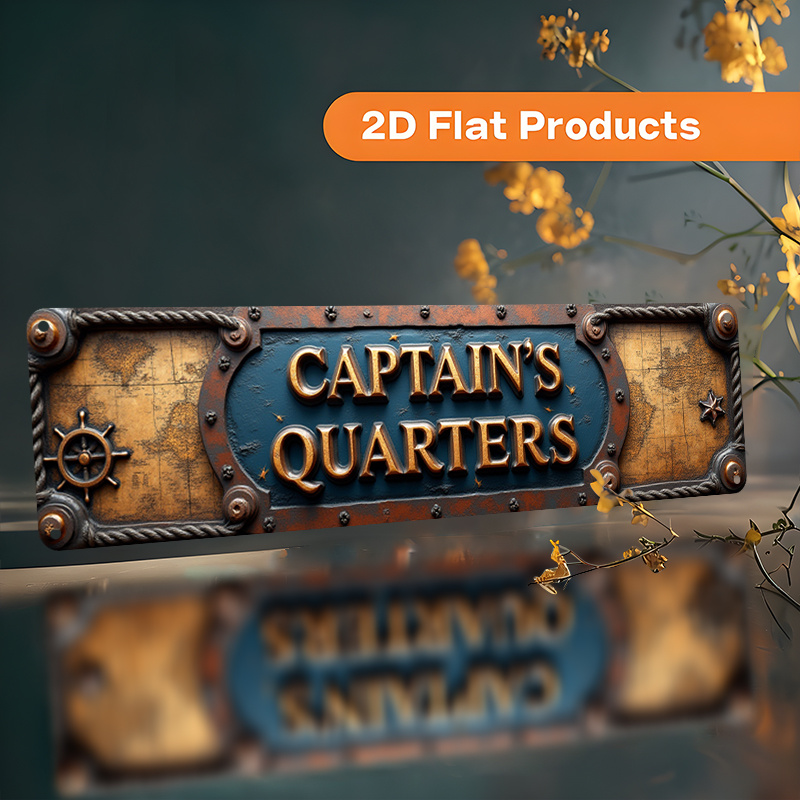 TEMU 2d Flat, 2d Flat - A Decorative 2d Flat Sign And Plaque Made Of Aluminum, Featuring The Vintage ' Quarters'. This Rustic Metal Wall Sign Is