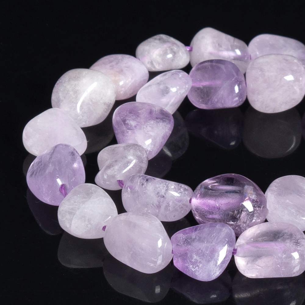 TEMU Perline ellittiche irregolari in di quarzo viola lavanda MMAAA 8 per creazione di gioielli fai da te, collane, bracciali, orecchini, accessori ,