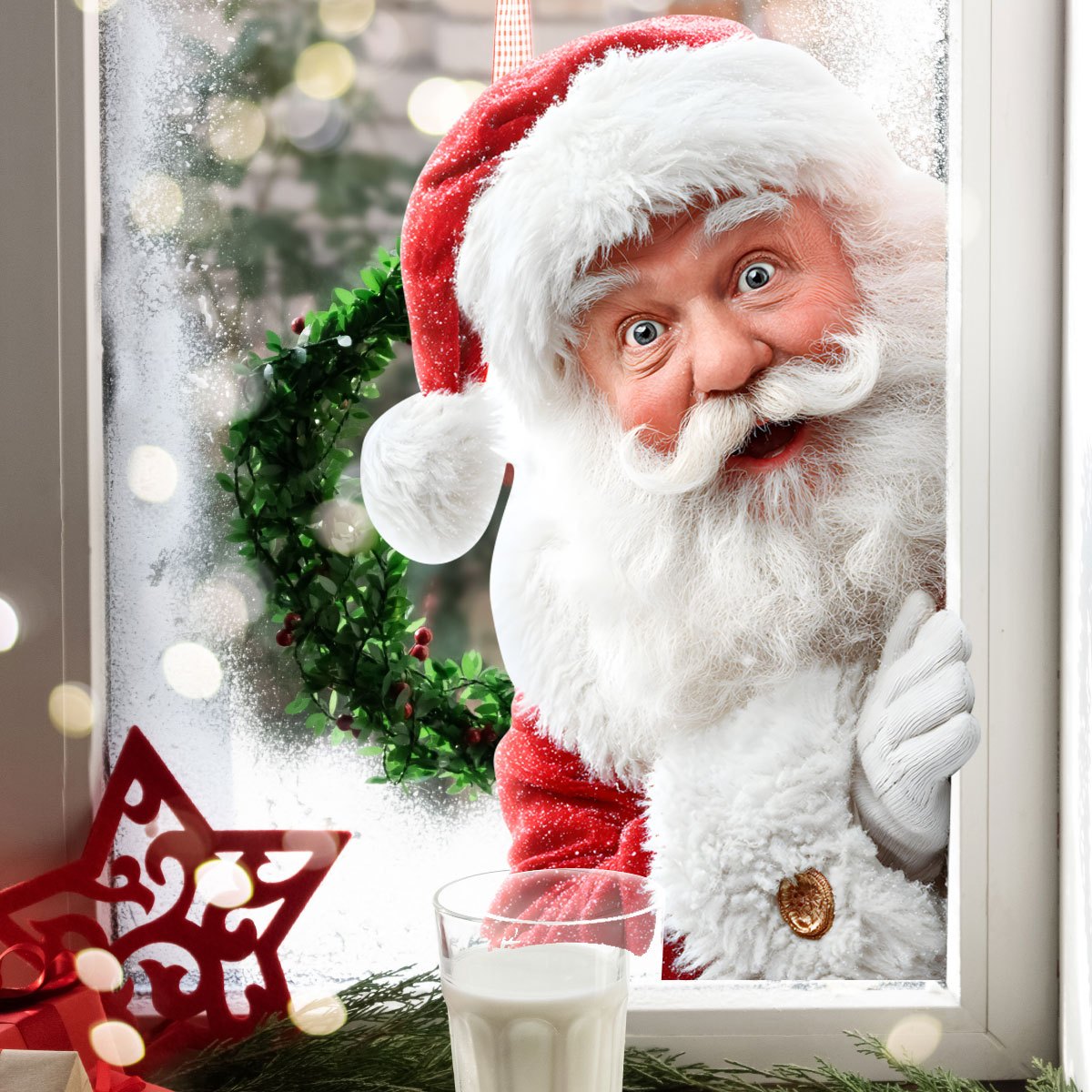 Christmas-themed Decorations For The , Including Santa Claus Window Stickers For Bedrooms, Living Rooms, And Displays