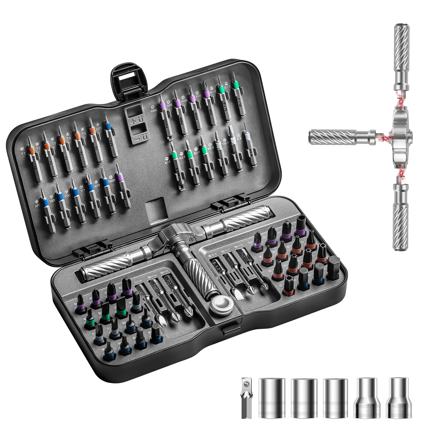 TEMU The 66-in-1 Ratchet Screwdriver Set (including Socket) Is Ideal For Putting , Taking Apart, And Fixing Mobile Devices, Computers, Furniture,