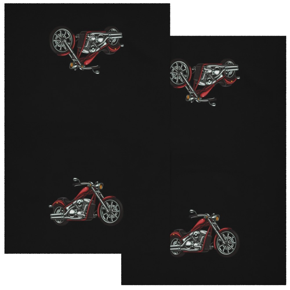 

2pcs Set Modern Polyester Kitchen Towels, Super Dish Cloths, Themed Oblong Tea Towels With Cute Cartoon Motorcycle Design, Machine Washable, For Gifting