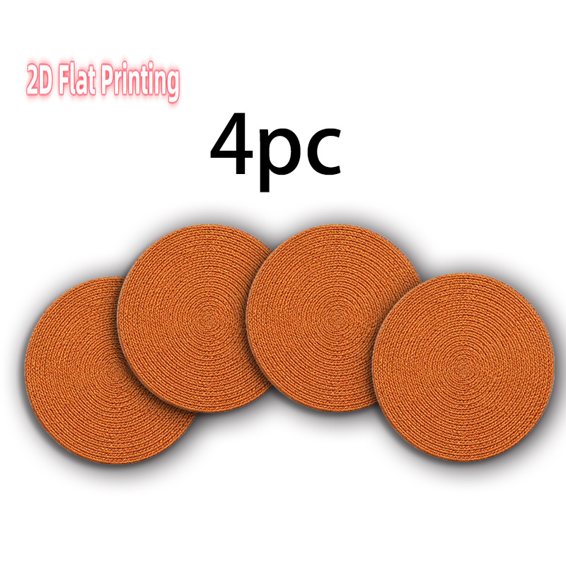 TEMU Impression 2D - 4 pièces Motif Circulaire Orange - Idéal pour Tables à Manger, Fêtes de Noël, Restaurants, Réunions, Hôtels, Fermettes, Réunions