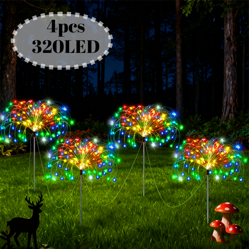Image of Solar Powered Outdoor Light Strip, 8 Lighting Ip65 Shape, Warm/ Colorful Optional, Suitable For Christmas Decoration And Holiday Lighting In Villa Courtyards, Lawns And