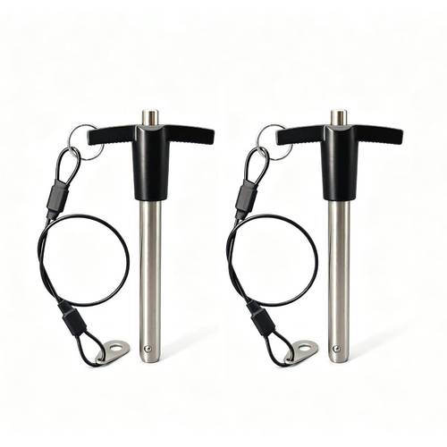 2pcs t handle ball locking pins 5 16 inch quick release pin with lanyard for marine handed operation dia 5 16 inch length 3 inch