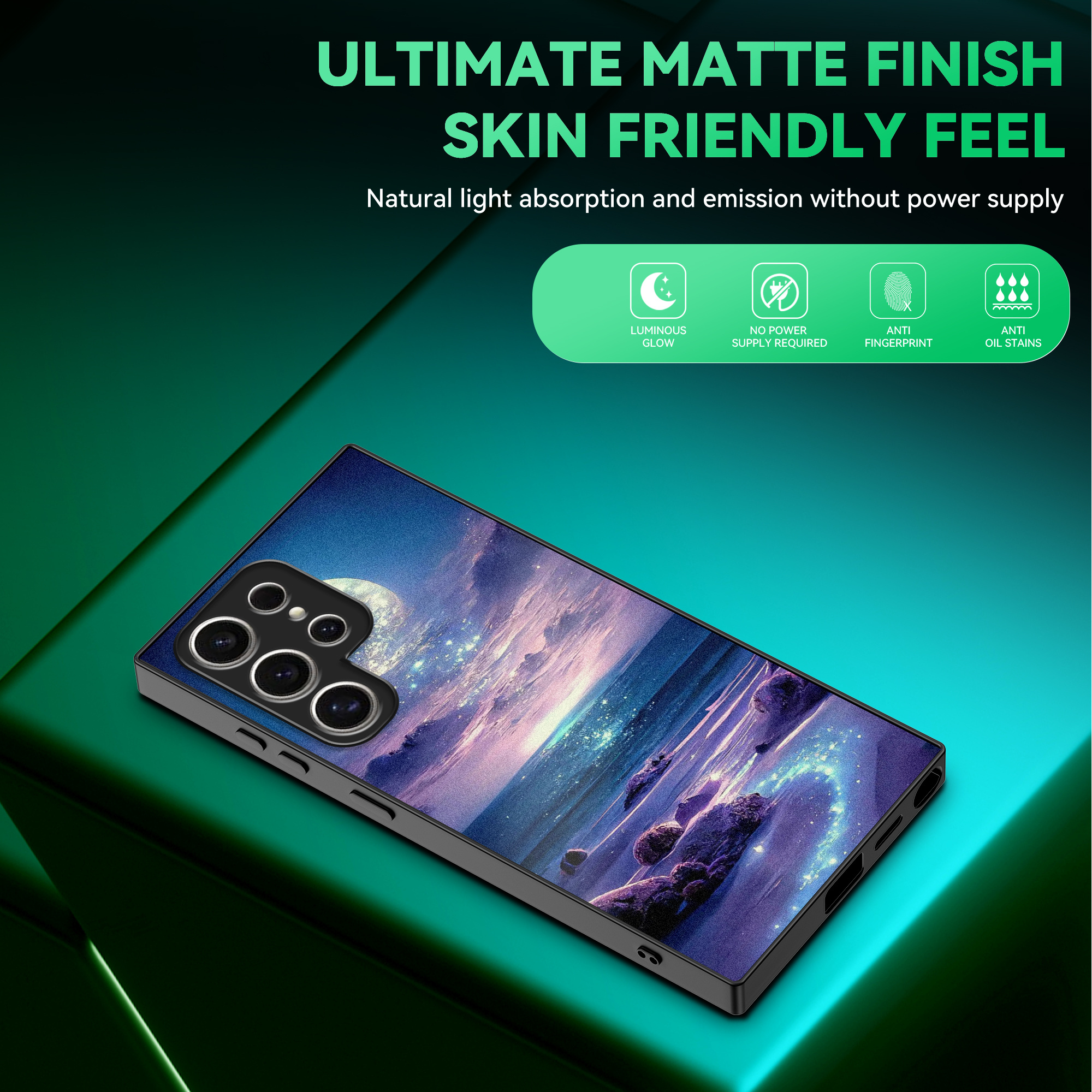 Image of Phone Case: A Luminous -the-dark Phone Case Featuring A Romantic And Light Pattern. Suitable For Galaxy Note20/10/9/, And Galaxy S25 Ultra/s24/s23/s22/s21/s20/s30/s11/s10/s9/s8/s7 Series. Luminous, No