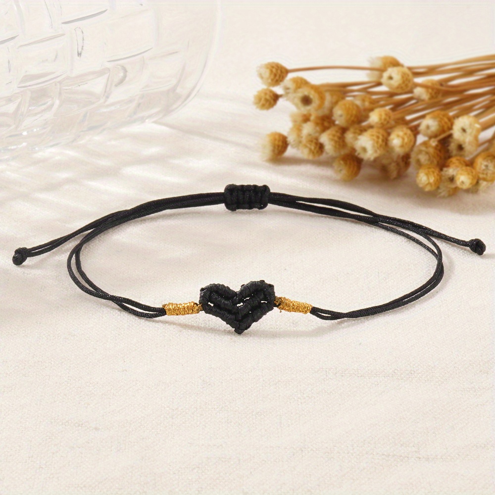 Golden Thread Heart Bracelet Unisex Summer Vacation Wear