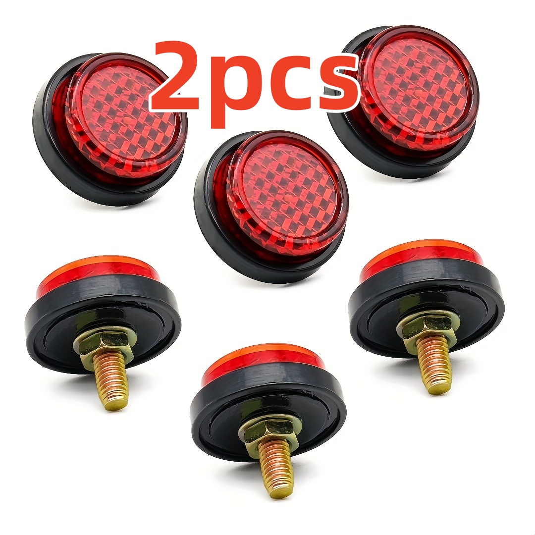 E-shop 2 Stück Motorrad Kennzeichenhalterung Clips mit Reflektierenden Streifen - Robuste M5 Schrauben, Rote/Reflektierende und Muttern, Geeignet für